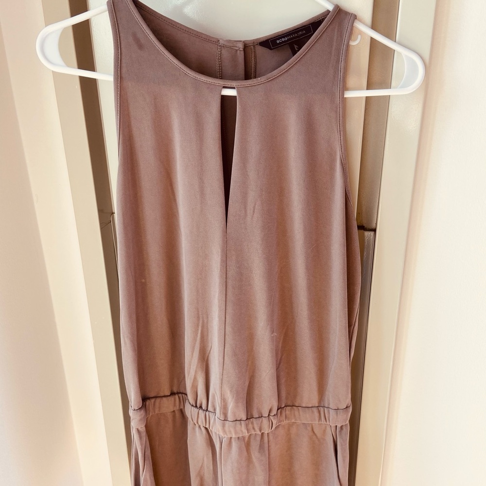 Grey/taupe suede feel romper